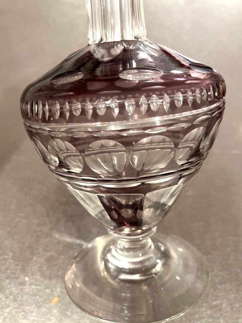 アンティーク　切子デキャンタ　明治末期から昭和初期
