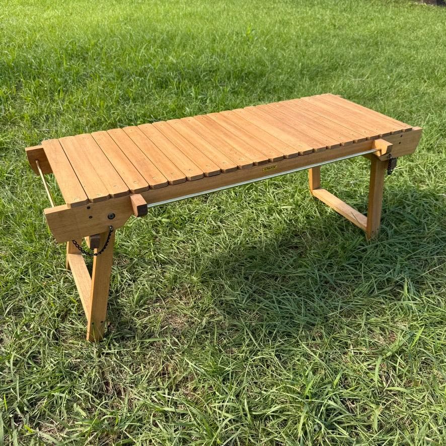 IGT対応 ウッドテーブル ラスティックパイン 真鍮 折たたみ キャンプテーブル