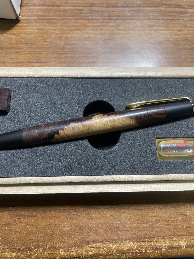 野原工芸　ローズウッドこぶ杢紫白　旧型シャープペンシル