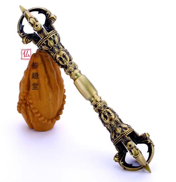 【修縁堂】真鍮製 チベット式 五鈷杵 法器法具