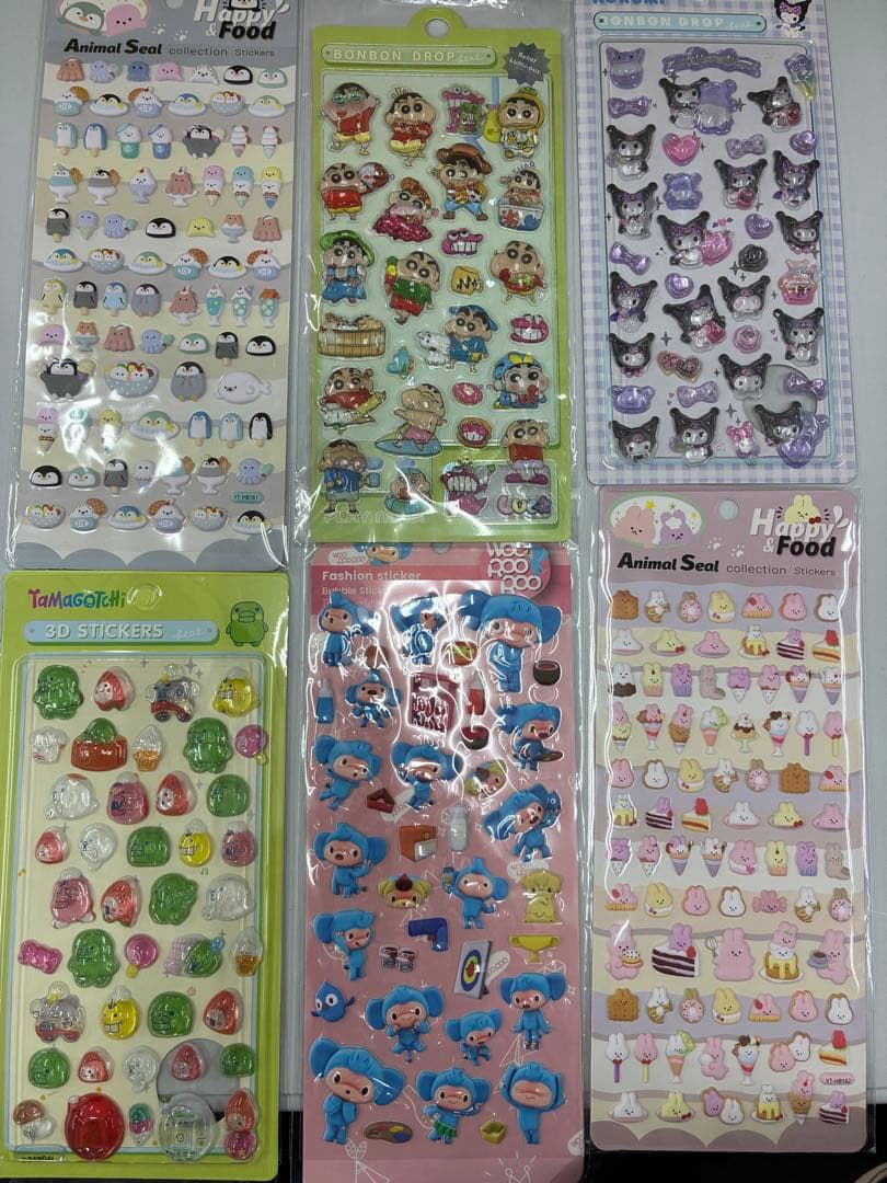 シール、ステッカー　まとめ売り　60シート+シール帳A8サイズ　リフィル付