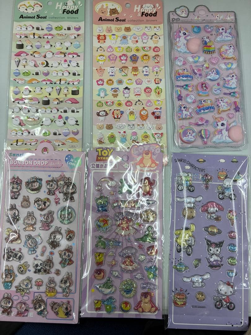 シール、ステッカー　まとめ売り　60シート+シール帳A8サイズ　リフィル付