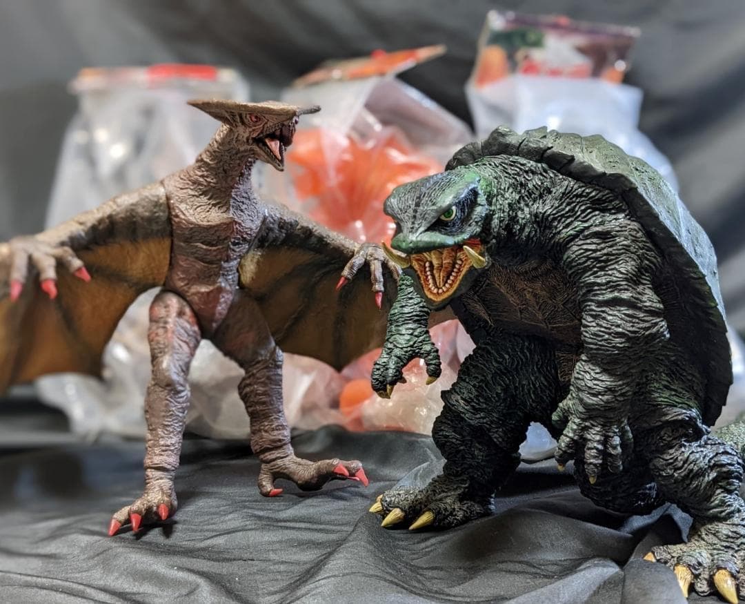 平成ガメラ＆ギャオス（ロケット）新品未開封ソフビフィギュア３体セット