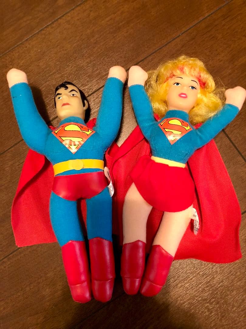 【レア】スーパーマン&スーパーガール 布製フィギュア人形2体セット