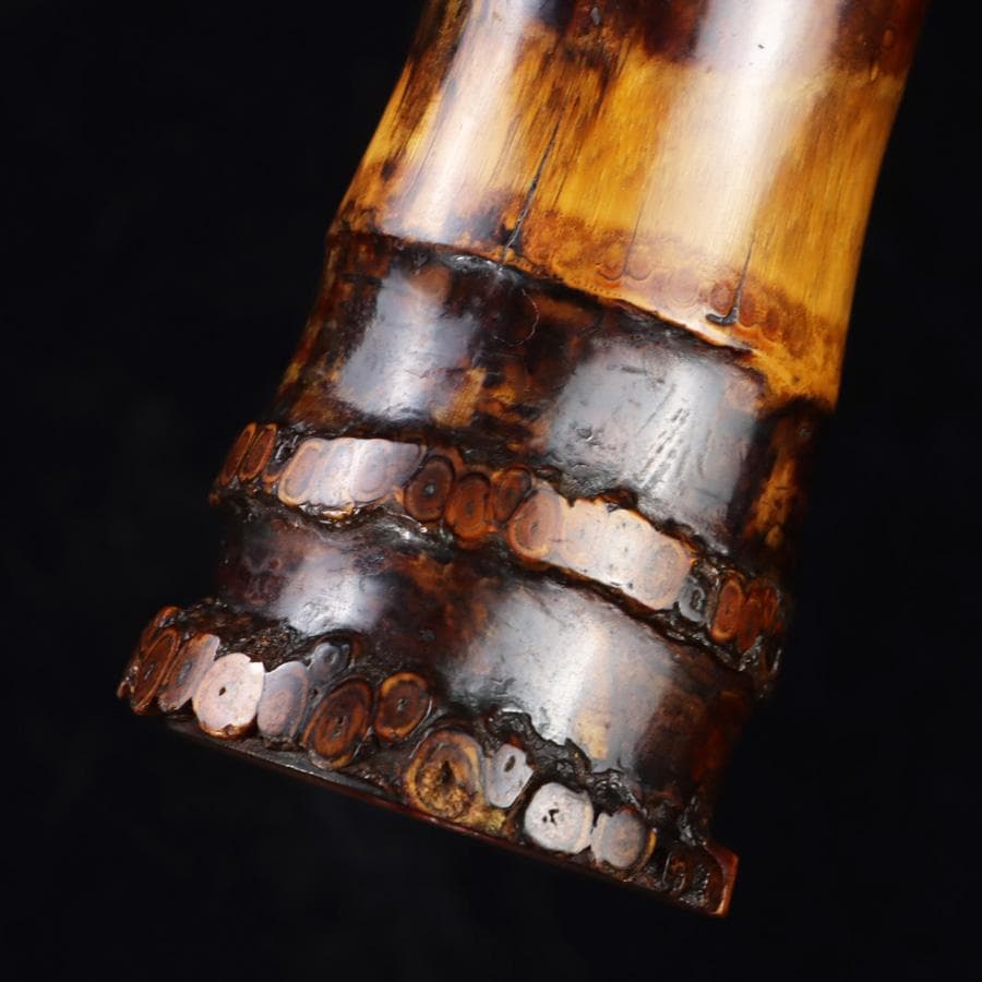 Y3273-3 琴古流 尺八 隆風銘 銀三線 全長48㎝ 竹製 　EE