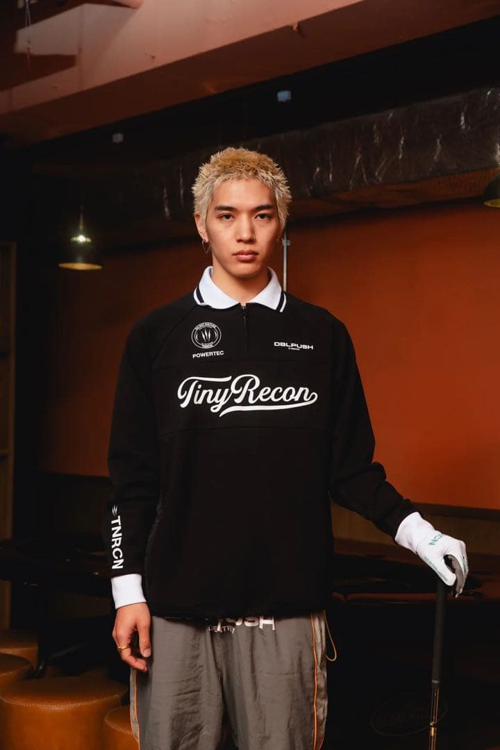 TNRCN HALF ZIP POLO BLACK RUFFLOG サイズL