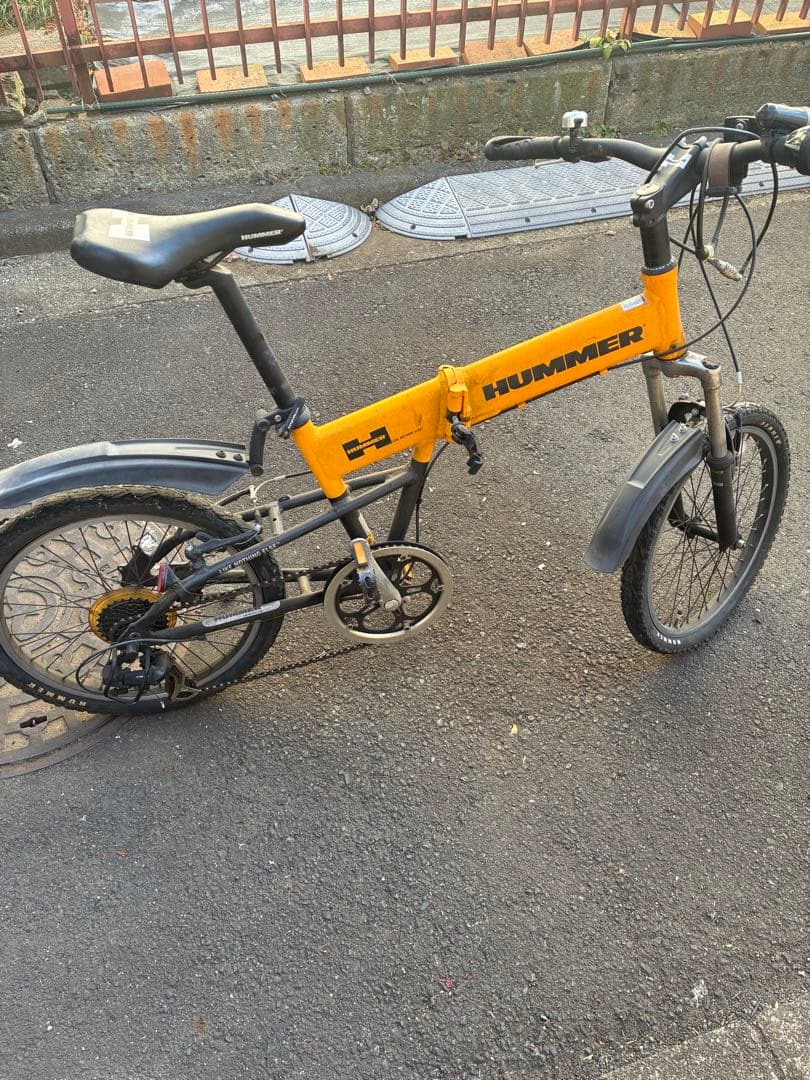 HUMMER 折りたたみ自転車 オレンジ 7段変速　引取り限定