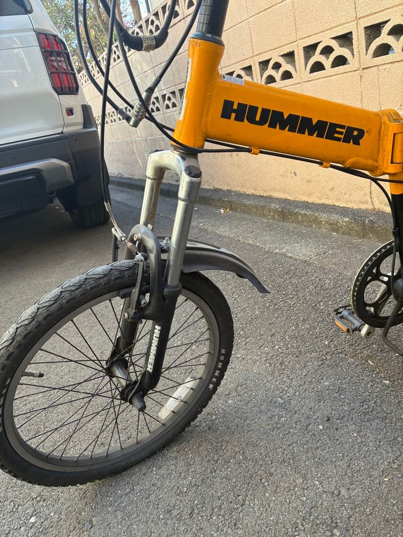 HUMMER 折りたたみ自転車 オレンジ 7段変速　引取り限定