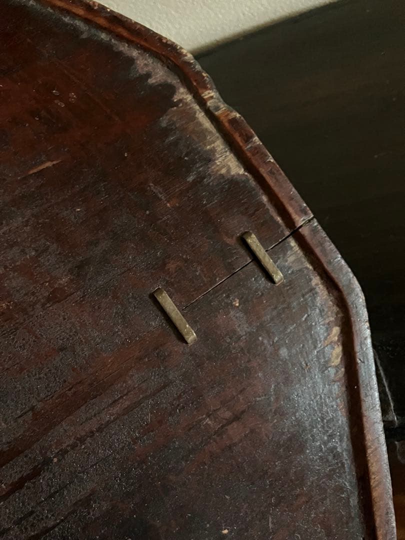 李朝 真鍮鎹留め 十二角膳