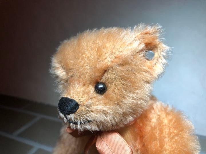 ブランク ボタン、シュタイフ 社アンティークテディベア、アプリコット モヘア