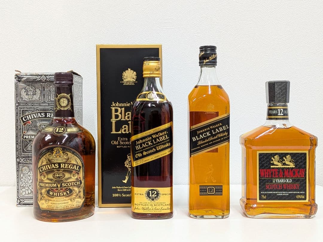 【ウイスキー4本セット】ホワイトマッカイ/ジョニーウォーカー/シーバスリーガル