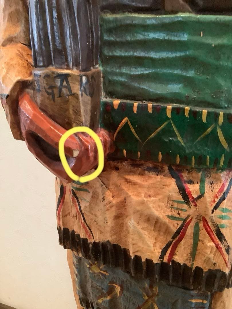 フランク・ギャラガー作ヴィンテージ 120cmシガーストア・インディアン手作り像