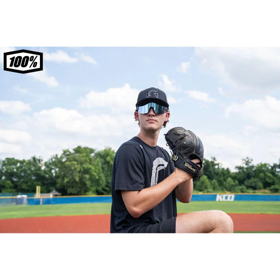 100% SPEEDCRAFT ブラック ブルー ワンハンドレッド サングラス