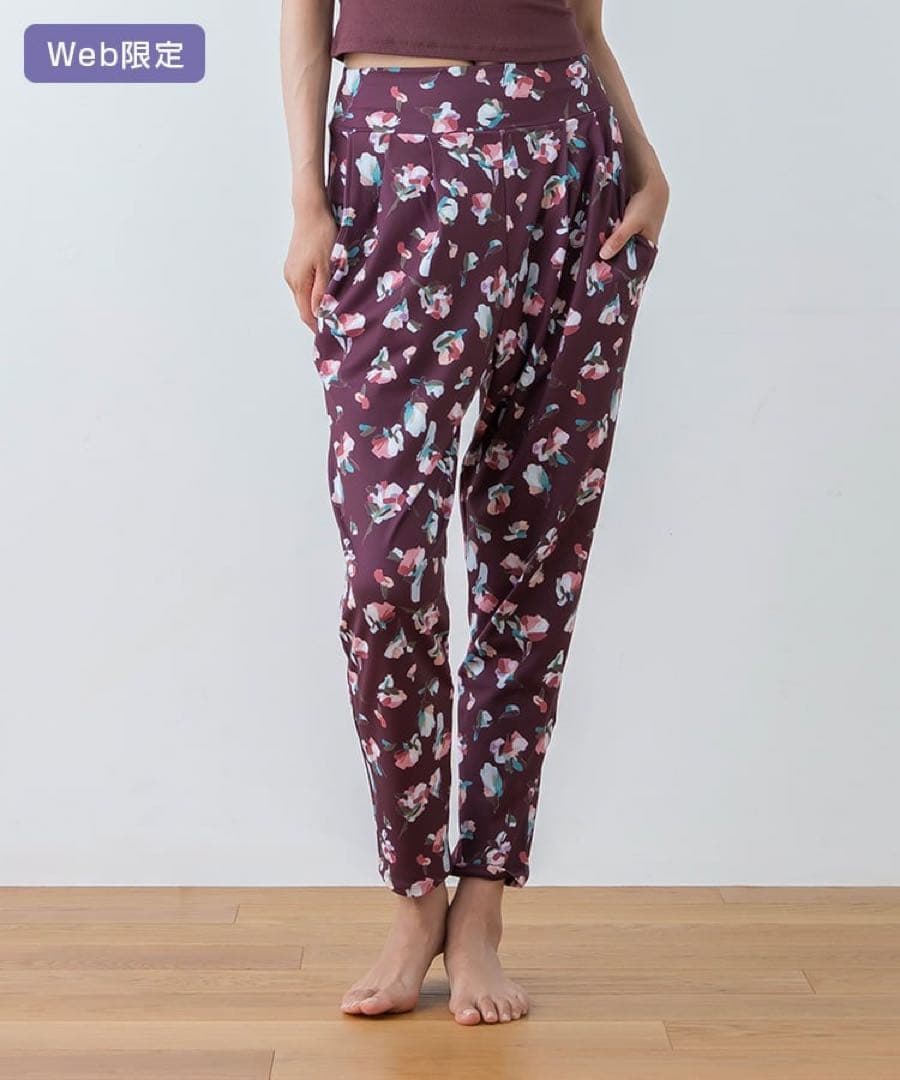 【新品】 SUKALA ローズプリント ジョガーパンツ ヨガウェア LL 花柄