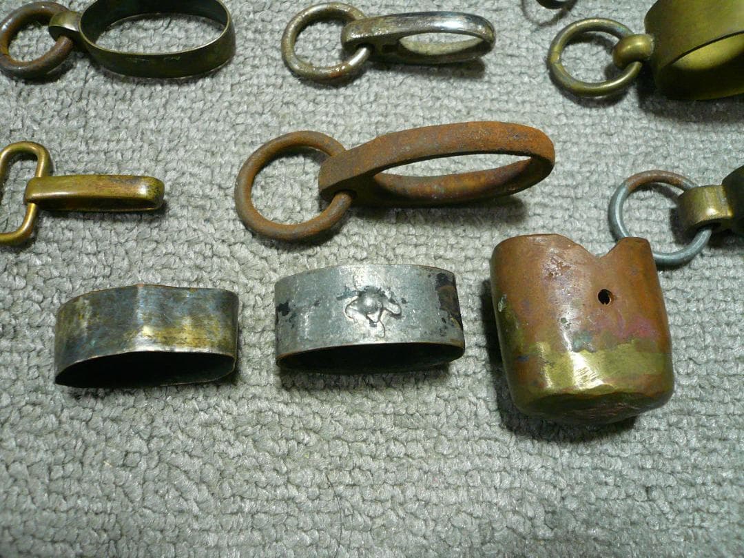 軍刀 金具 佩鐶 16個 旧日本軍 吊金 輪 カン 日本刀 まとめて