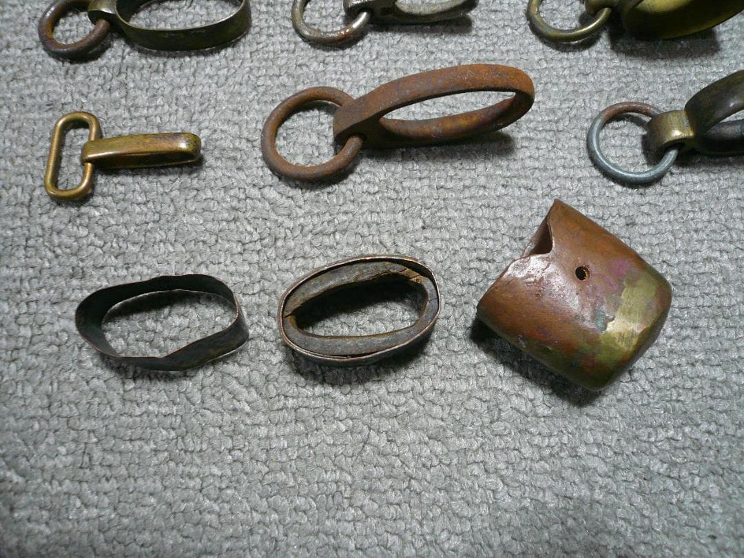 軍刀 金具 佩鐶 16個 旧日本軍 吊金 輪 カン 日本刀 まとめて