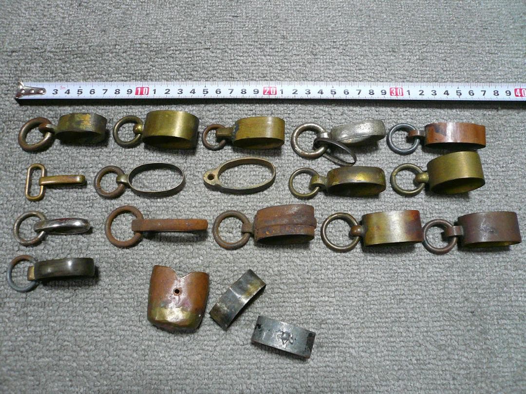 軍刀 金具 佩鐶 16個 旧日本軍 吊金 輪 カン 日本刀 まとめて