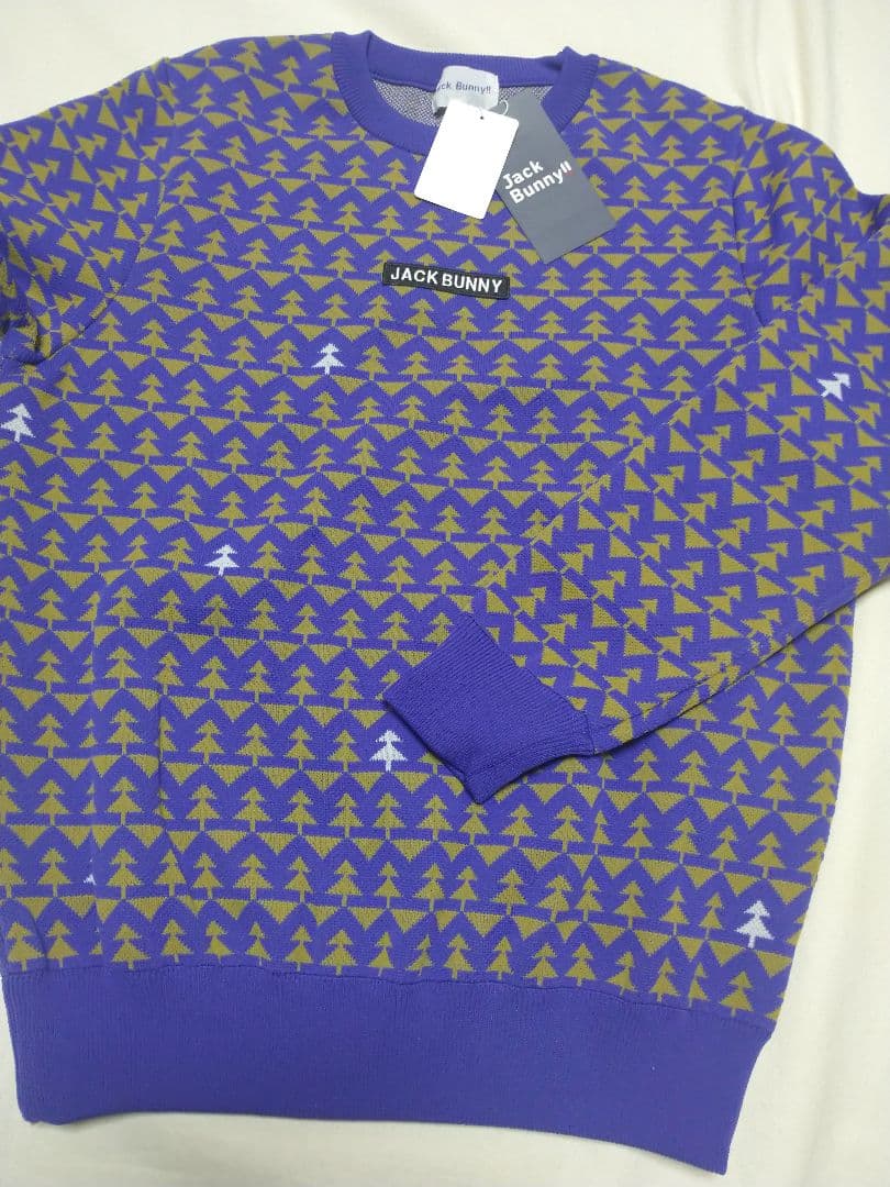 5サイズL ジャックバニー ゴルフウェア 新品 メンズ ジャガード セーター