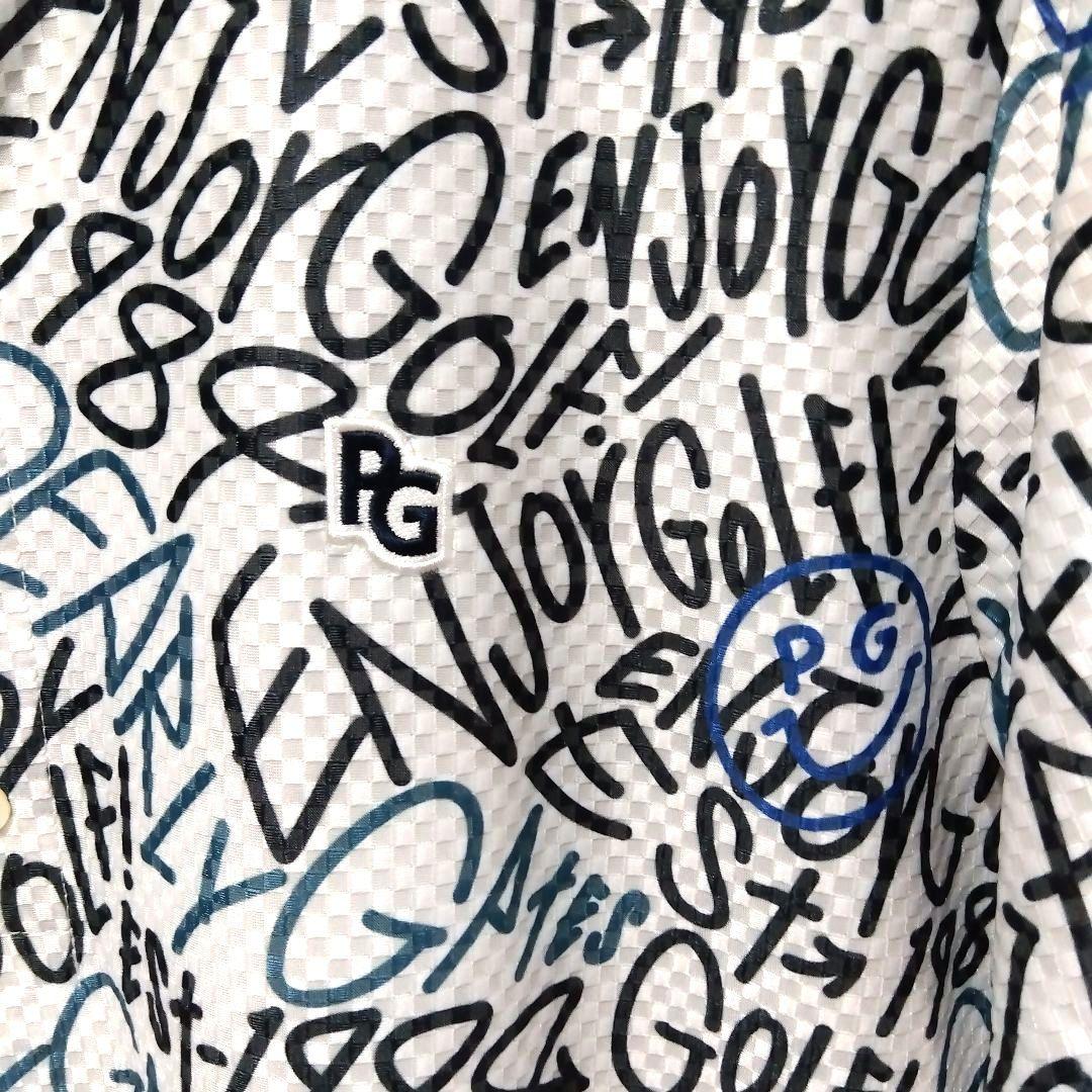 PG ゴルフシャツ 文字柄