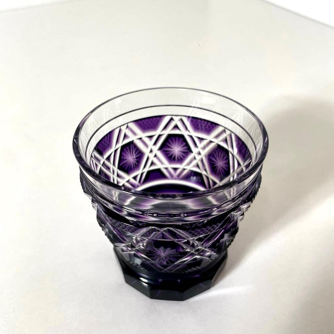 #XG505 薩摩切子・切子タンブラー・ガラス工房弟子丸製・色被せガラス・共箱付