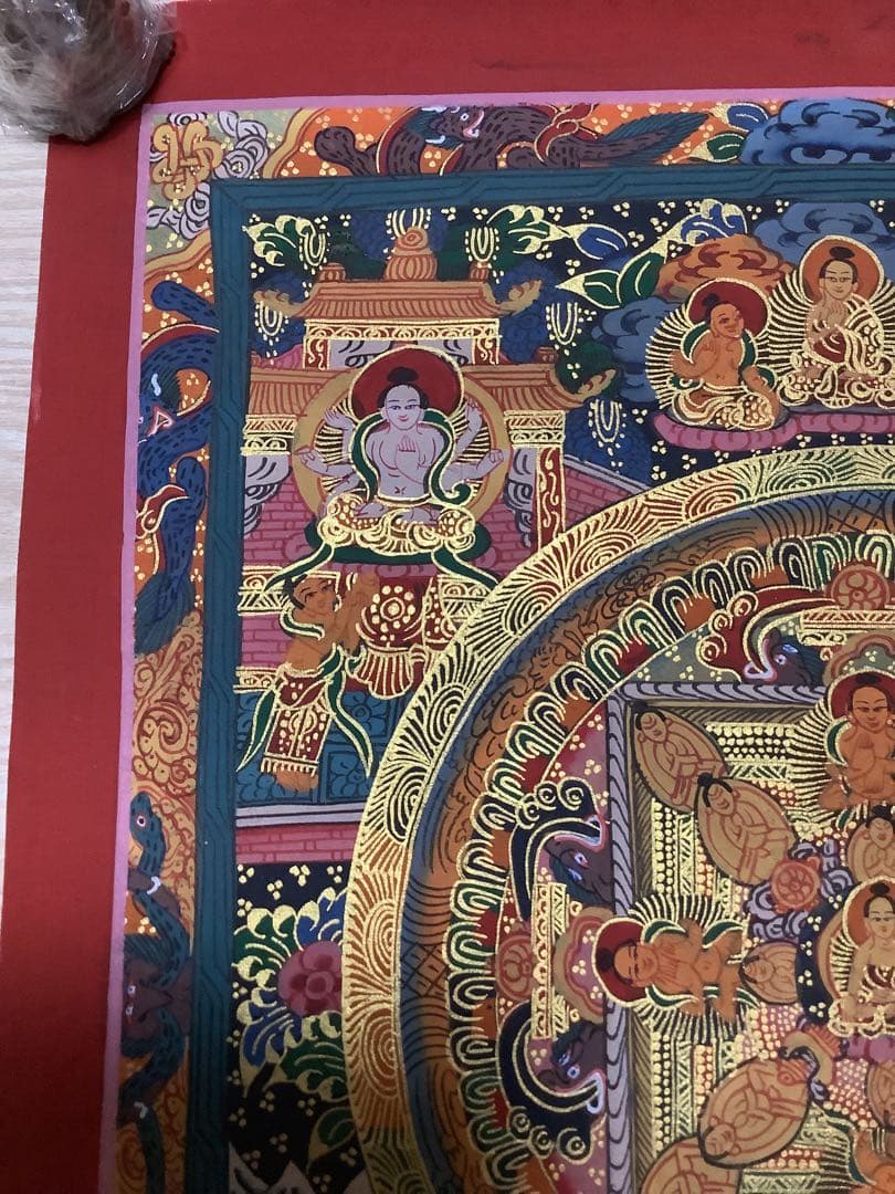《 チベット密教　新品　1点物 》 手描き　曼荼羅　仏陀　釈迦　仏画　仏教　e6