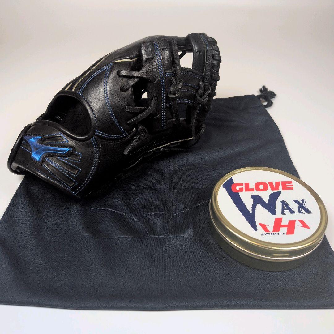 【美品】MIZUNO ミズノ WILLDRIVE 軟式グローブ 内野手用 黒×青