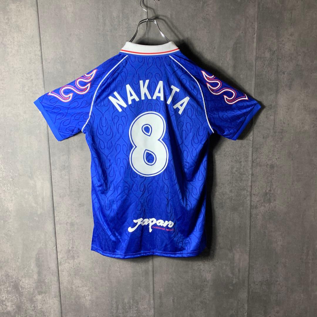 【★中田英寿】 古着 サッカー 日本代表 98年フランスW杯 炎 ゲームシャツ