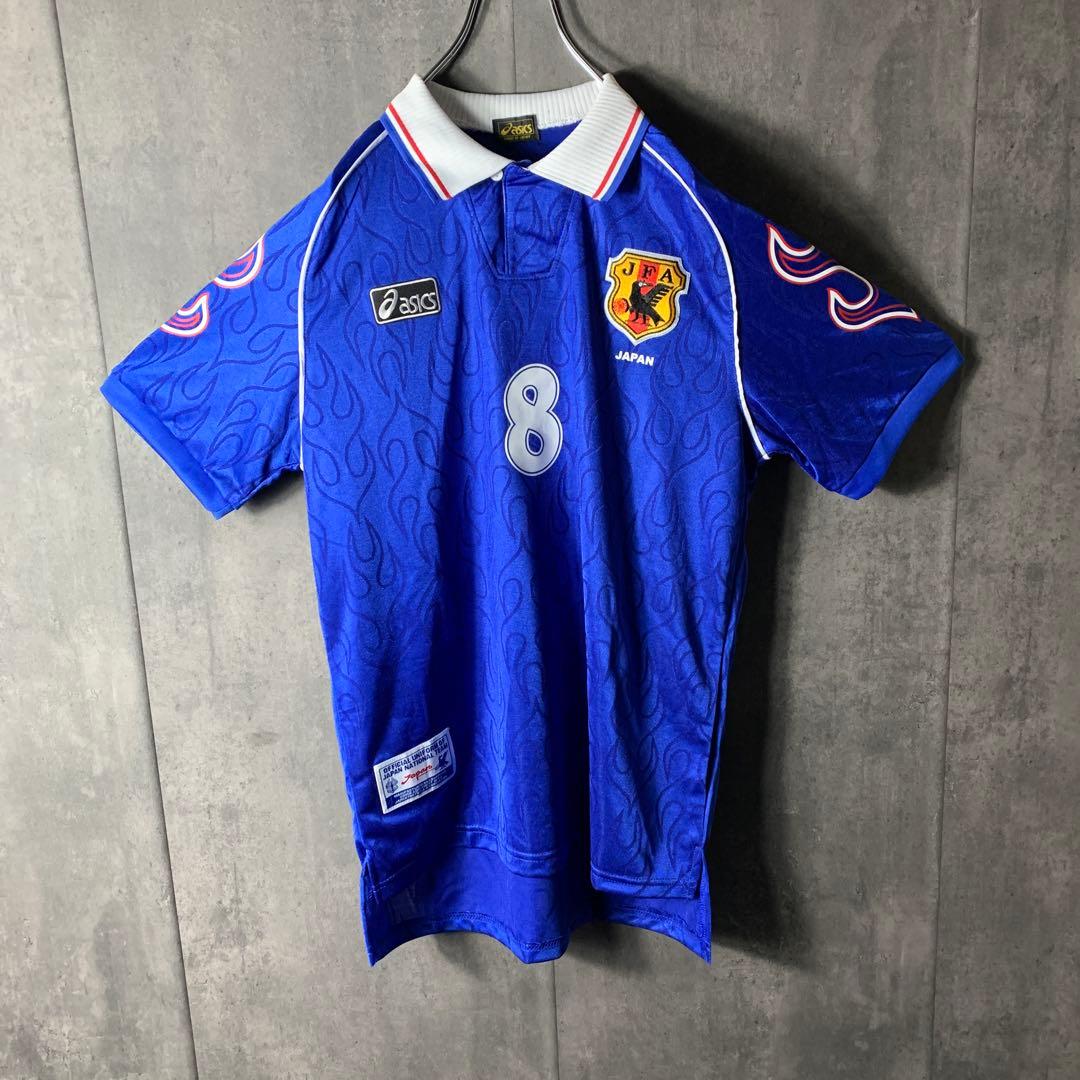 【★中田英寿】 古着 サッカー 日本代表 98年フランスW杯 炎 ゲームシャツ