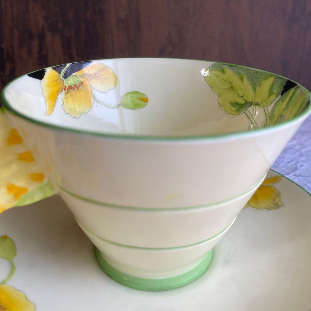 レア　フラワーハンドル　パラゴン　アイスランドポピー カップ　ソーサー　プレート