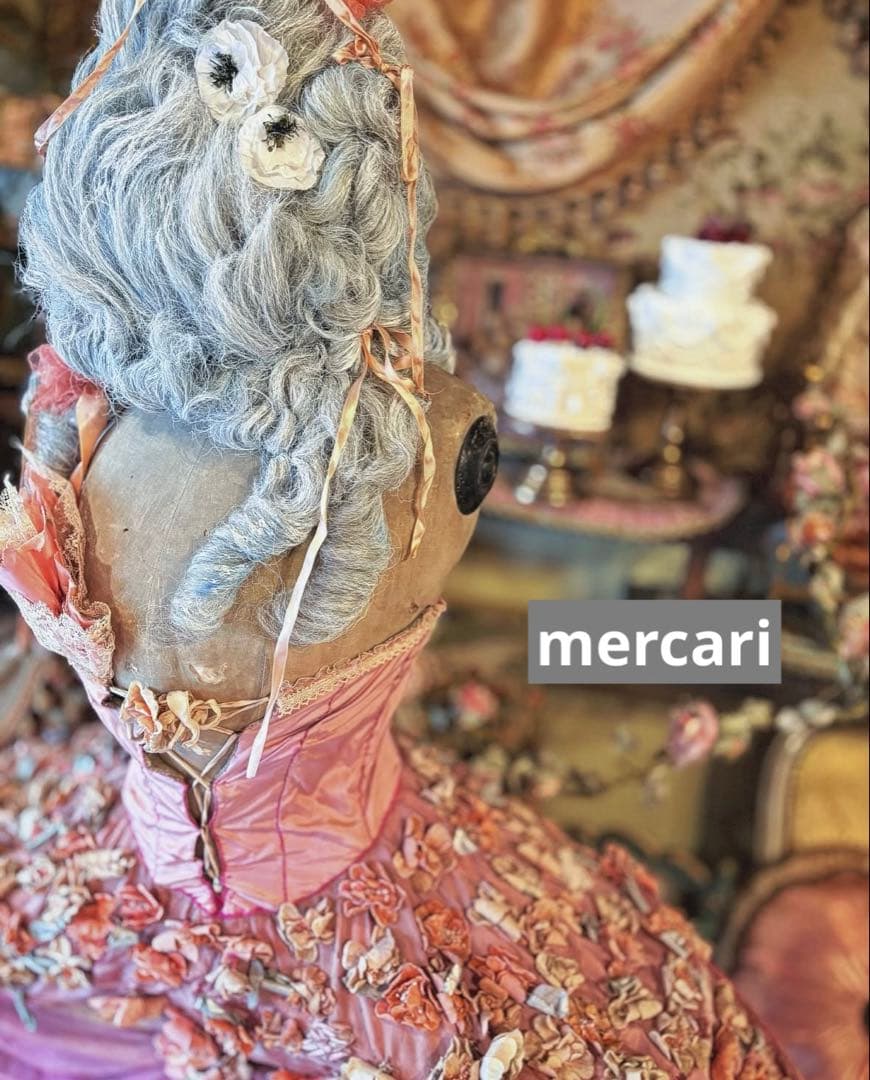 ★SALE★フランス アンティーク　稀少　布花　パニエ　クリノリン