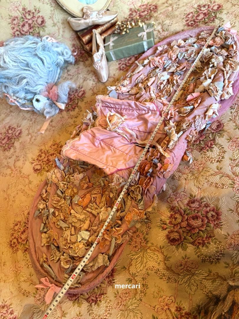 ★SALE★フランス アンティーク　稀少　布花　パニエ　クリノリン