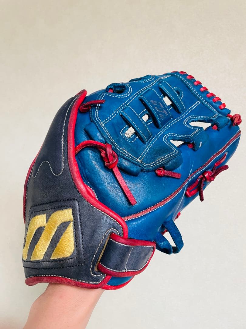 ✨美品✨ミズノ　MIZUNO 野球グローブ　青　ブルー　旧ミズノ　希少品❣️
