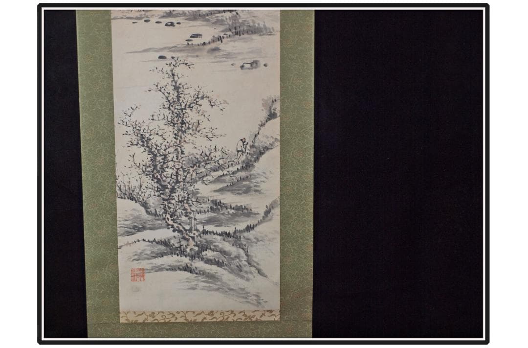 骨董市仕入れ品　日本時代の掛け軸その肉筆保証江戸鎌倉平安 X1028C3-2