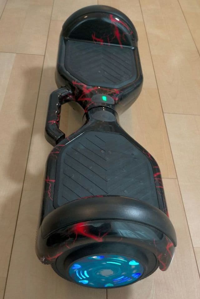 ★バランススクーター★ブラックレッド LEDライトBluetoothスピーカー