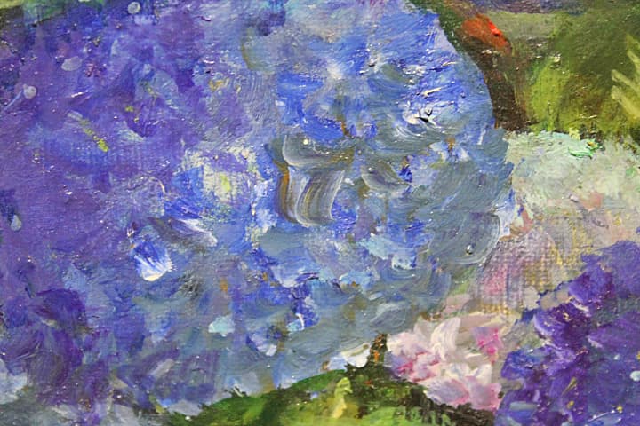 中島裕子【あじさいの花】 油彩 4号