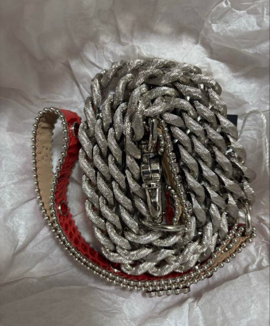 Supreme / B.B. Simon Studded Dog Leash 赤