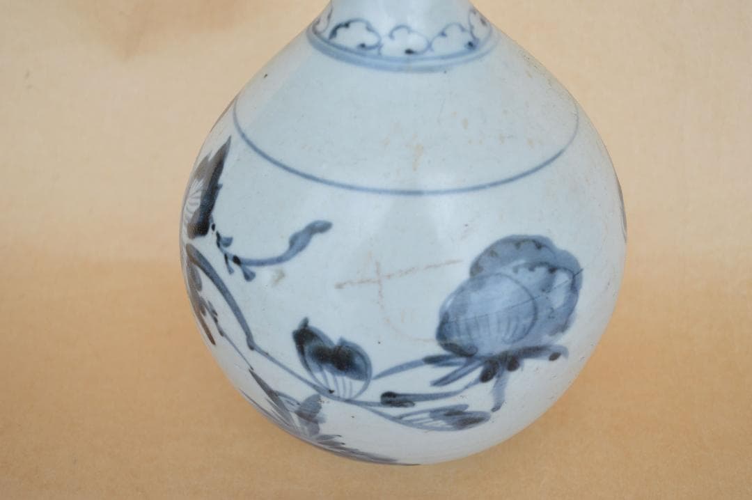 切込焼 染付辣韮徳利