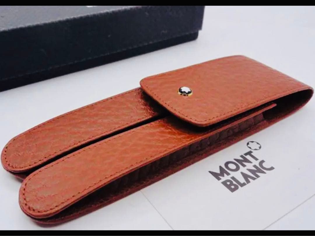 ※未使用！金運を呼び寄せる！※レアなリッチブラウン！本革製ペンポーチ★モンブラン