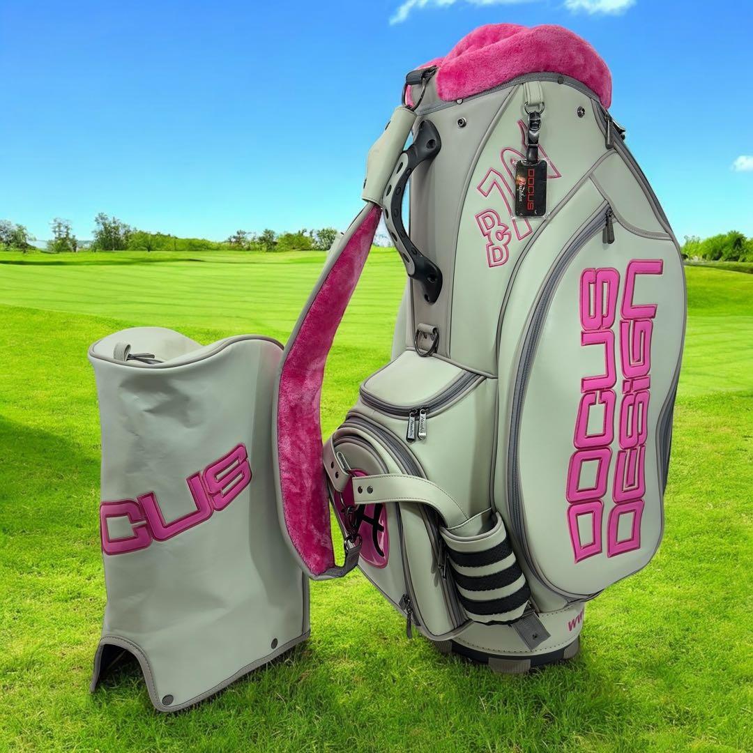 DOCUSドゥーカス ツアーモデルキャディーバッグ 2016 ピンク/グレー