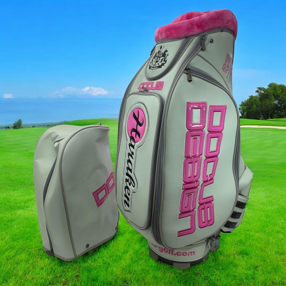 DOCUSドゥーカス ツアーモデルキャディーバッグ 2016 ピンク/グレー
