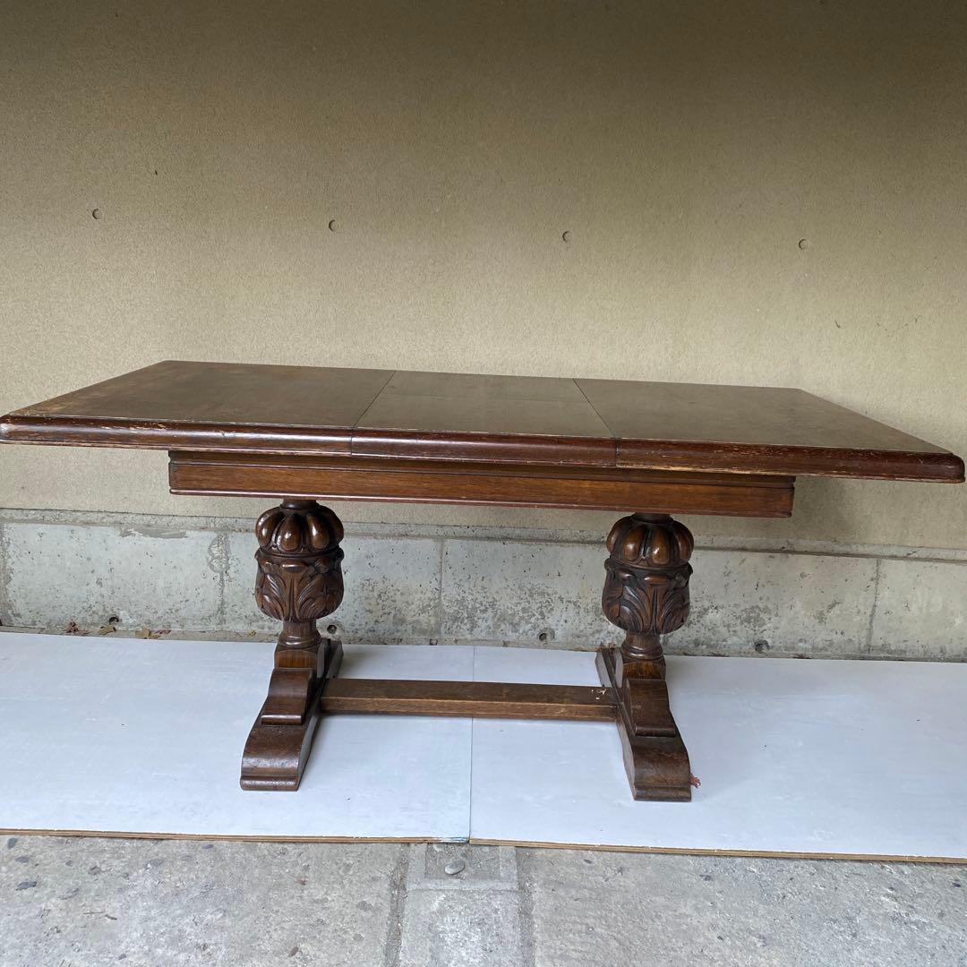 イギリス アンティーク エクステンション ダイニングテーブル 伸長式