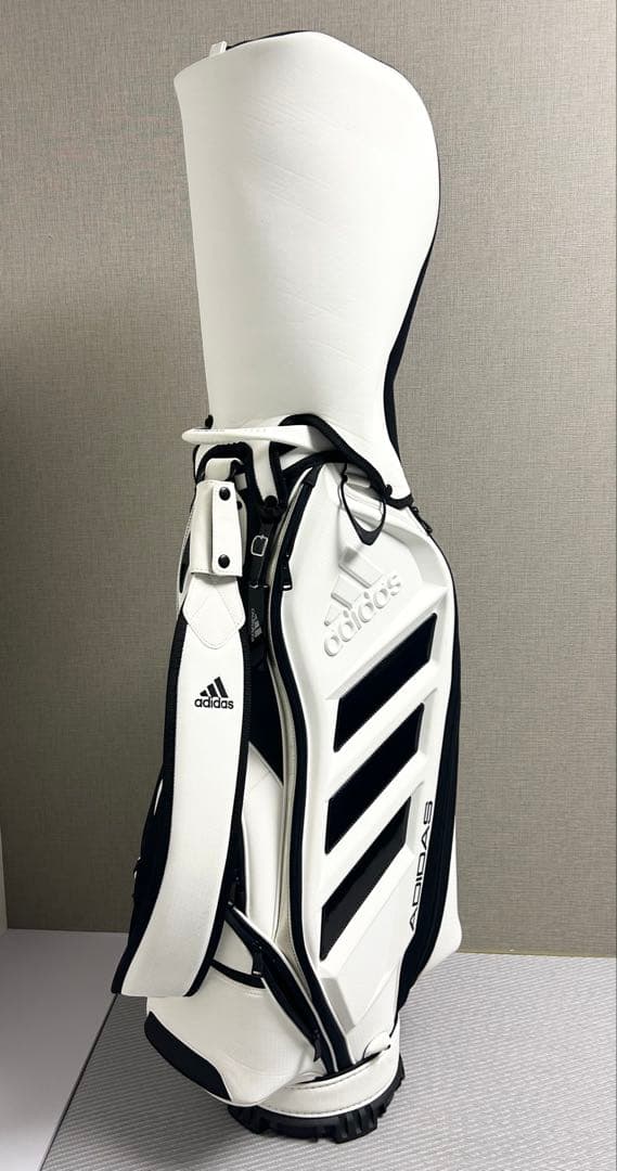 ⑥ adidas ホワイト/ブラック キャディバッグ　おまけ付き