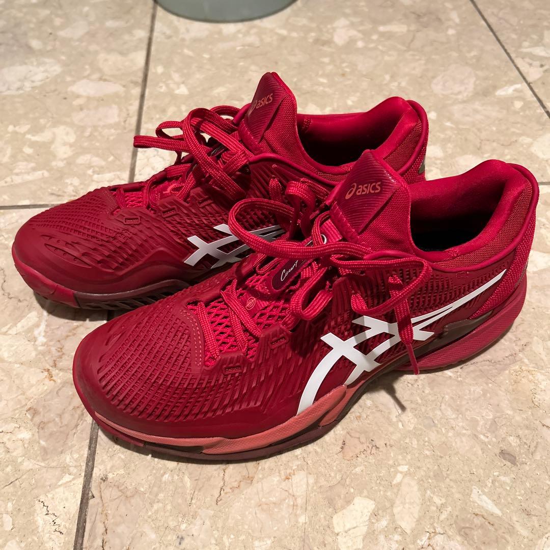 asics Court FF 3テニスシューズ ジョコビッチ レッド