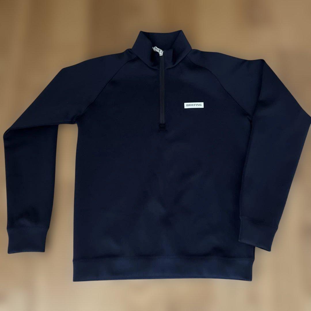 BRIEFING ネイビー ハーフジップシャツ