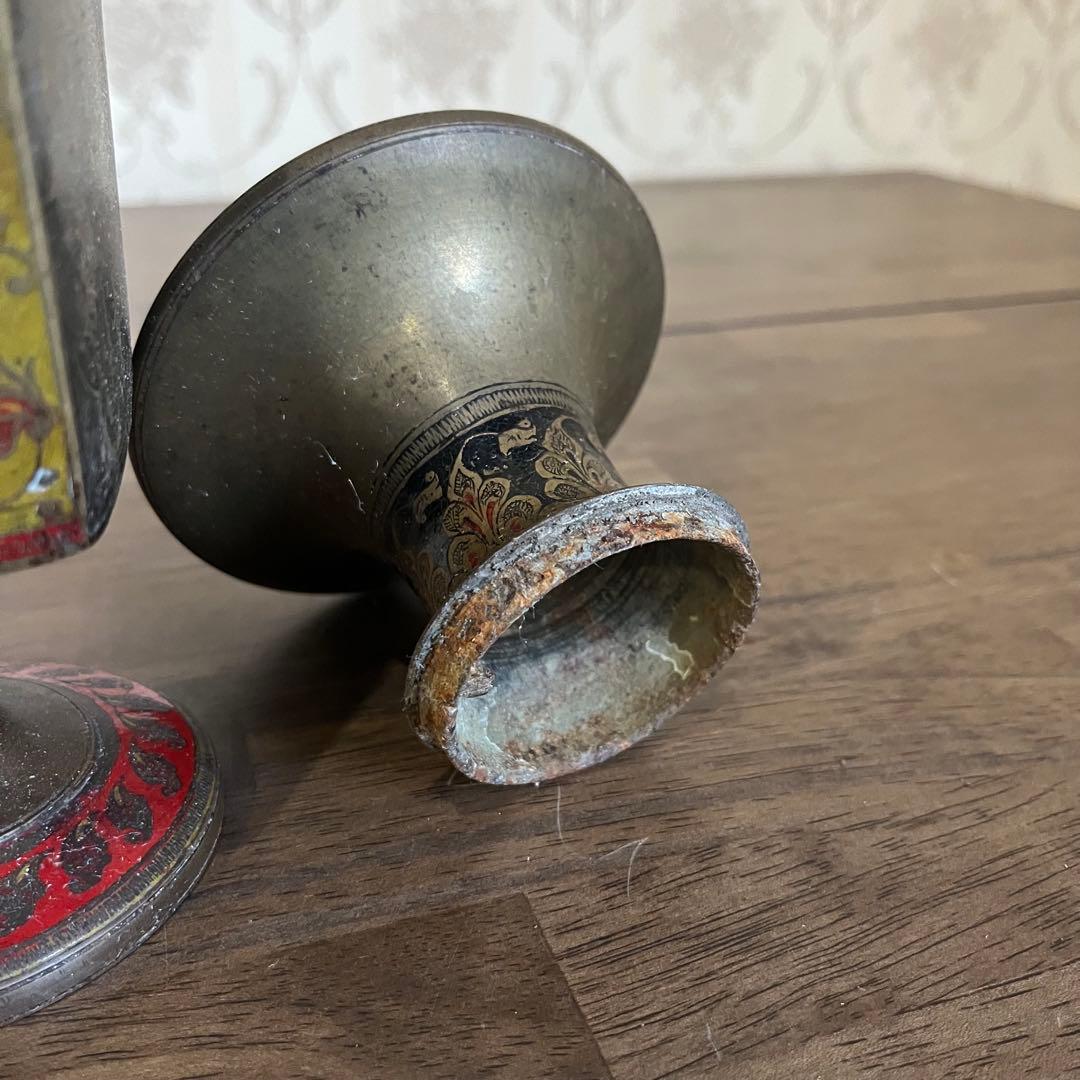 【アンティーク】真鍮製？ 花瓶 花器 花入 オブジェ 古道具 古美術 骨董品