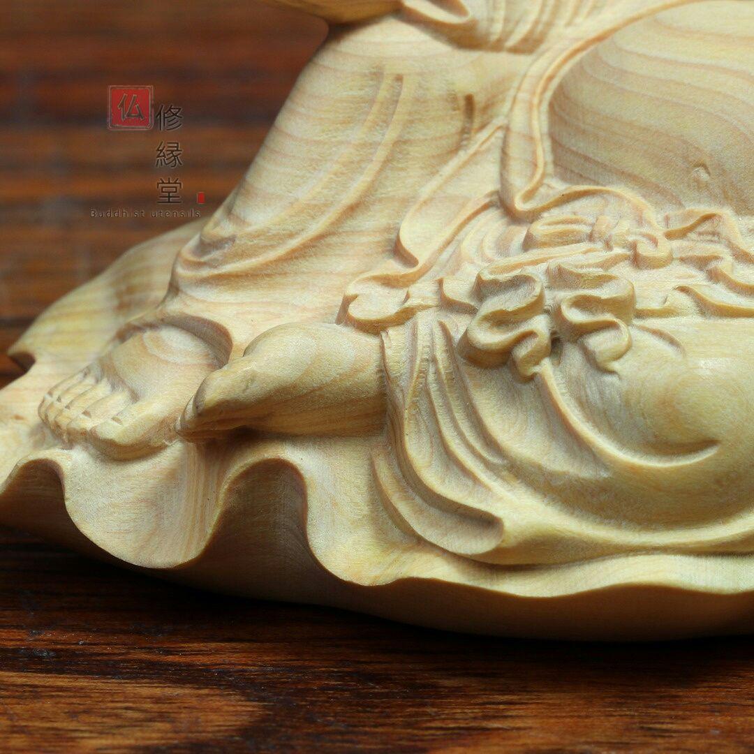 【修縁堂】極上彫 七福神 弥勒仏 布袋様 木彫り 仏像 仏教工芸品 柘植材