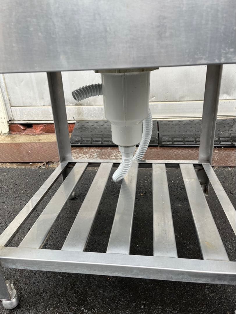 業務用 1槽シンク 二口蛇口付き 幅600×奥600×高さ800+BG90 一槽