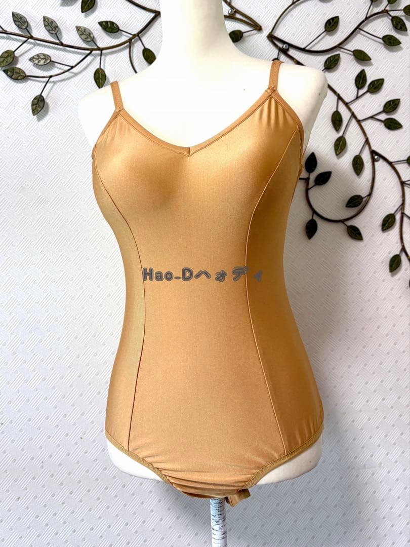 新品★ベージュ★肌色★L★レオタード★胸パット付きインナー★バレエ