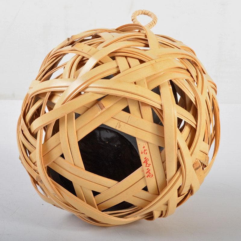 茶道具　日展作家　白石白雲斎作　古竹細工　花籠　掛花生　共箱　V　R4423