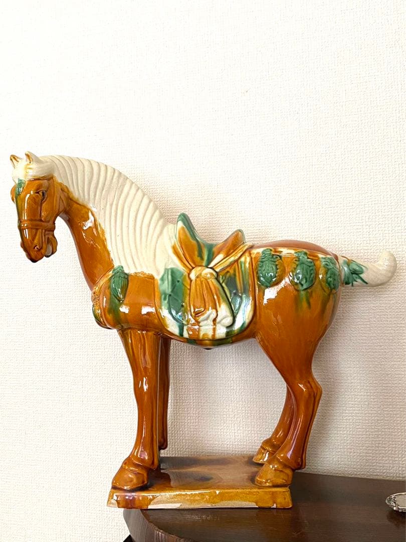 唐三彩 千里馬彫塑像